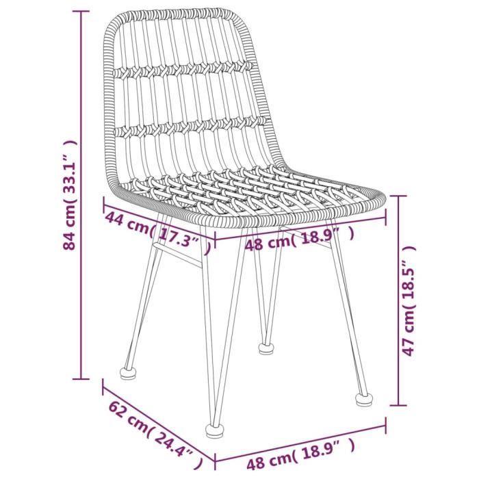 319429 vidaXL Chaises de jardin 2 pcs Noir 48x62x84 cm Résine tressée