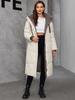 Cinemore Women's jacket long Fashion Grace women winter down jackets Zipper pocket with belt parka high quality outwear 9085