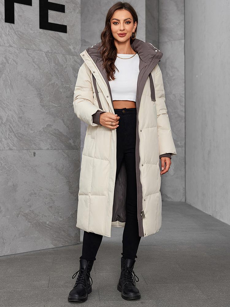 Cinemore Women's jacket long Fashion Grace women winter down jackets Zipper pocket with belt parka high quality outwear 9085