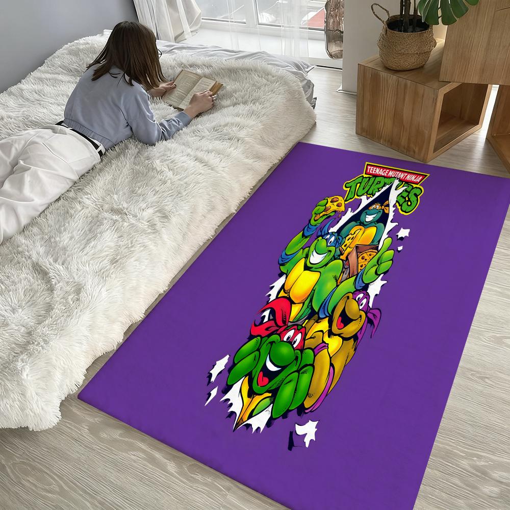 Anime N-Ninja Turtles Floor Mat Soft Thickened Flannel Door Mat Non-Slip Living Room Rug Home Decor