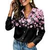 Women's Long Sleeve Button Down Shirt with Pocket, Color Casual Top for Everyday Wear
