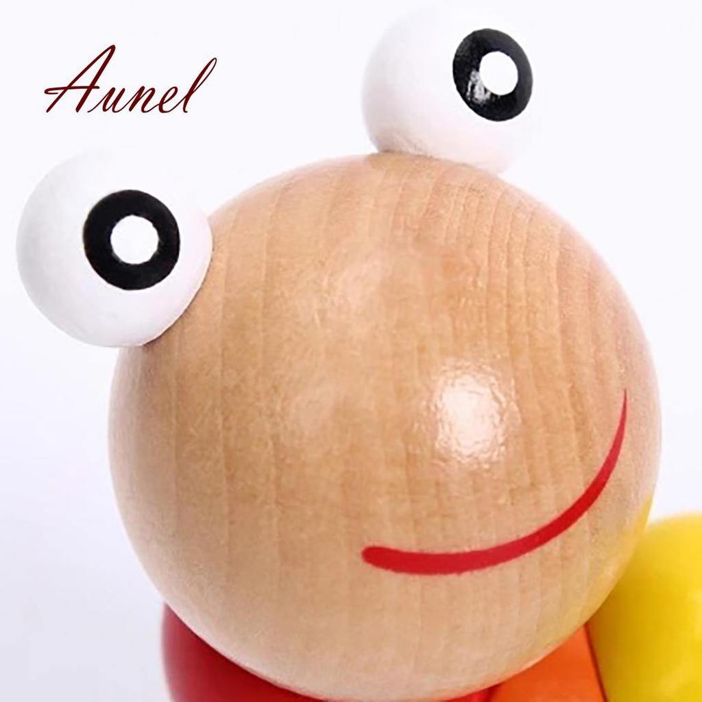 Colorful Wooden Jigsaw Worms Children Early Education Puzzle Finger Games
