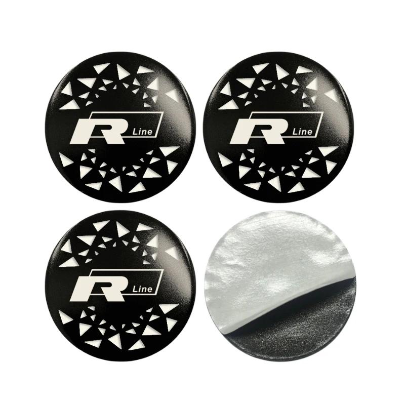 

2026 Hot For VW VOLKSWAGEN 4pcs 56/60/65mm Car Wheel Center Stickers for Volkswagen Rline Golf Scirocco Variant Touareg Lamando 60mm Wheel Stickers