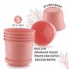 10 Inch Plastic Round Flower Pots with Tray for Home, Terrace, Garden Etc | Pack of 05 | Pink Color | for Home Indoor & Outdoor Gardening Plants