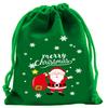 5Pcs Merry Christmas Velvet Bags Green/Red/Blue Drawstring Pouch Candy Gift Bag Jewelry Packaging Bags Xmas New Year Supplies