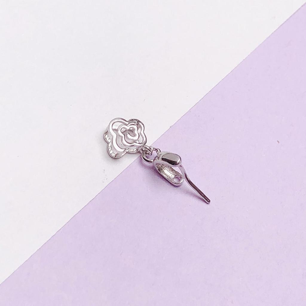 S925 Sterling Silver Crystal Jade Pendant Clasp & Clip with Buttons - Free Shipping