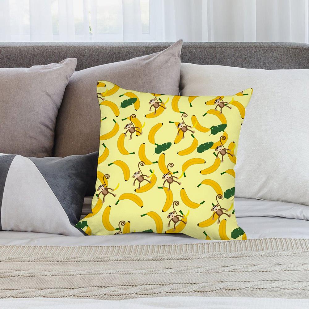George The Curious Monkey Pillow Case Short Plush Sofa Decorative Gift Home Double-sided Printing Cushion