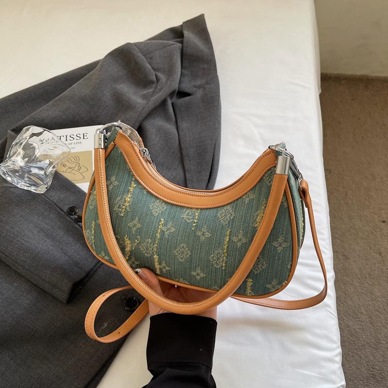 Niche denim bag women's new versatile messenger bag one shoulder underarm dumpling bag