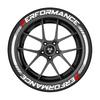 8 KS Na 4 Pneumatiky PERFORMANCE Pneumatika Kolo Auto Samolepky Univerzální 3D Silné Auto Písmena Obtisky V Jednom Kusu Auto Pneumatika Dekorace Samolepky