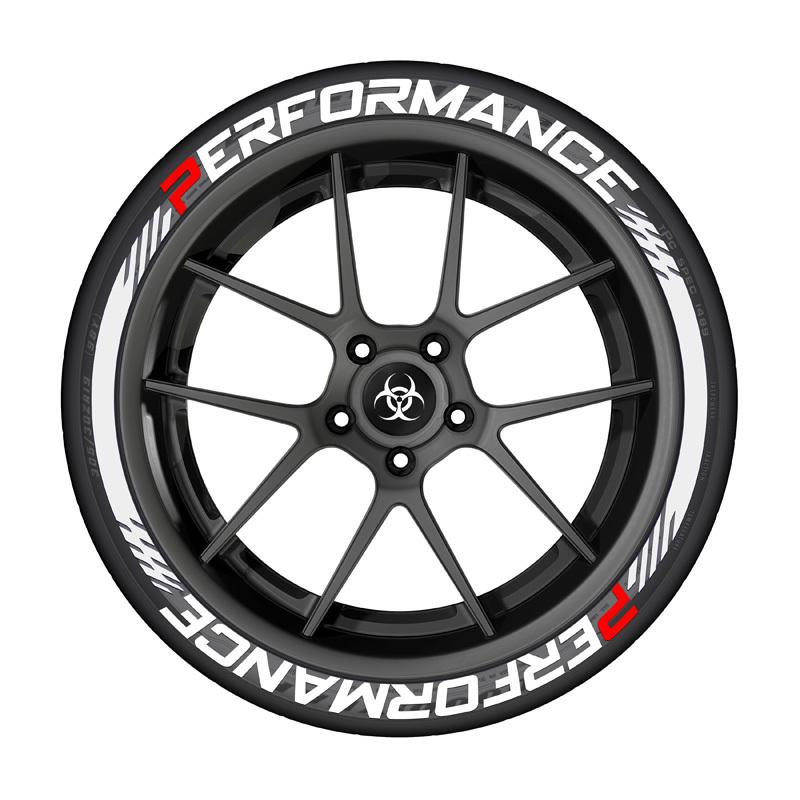 8 KS Na 4 Pneumatiky PERFORMANCE Pneumatika Kolo Auto Samolepky Univerzální 3D Silné Auto Písmena Obtisky V Jednom Kusu Auto Pneumatika Dekorace Samolepky