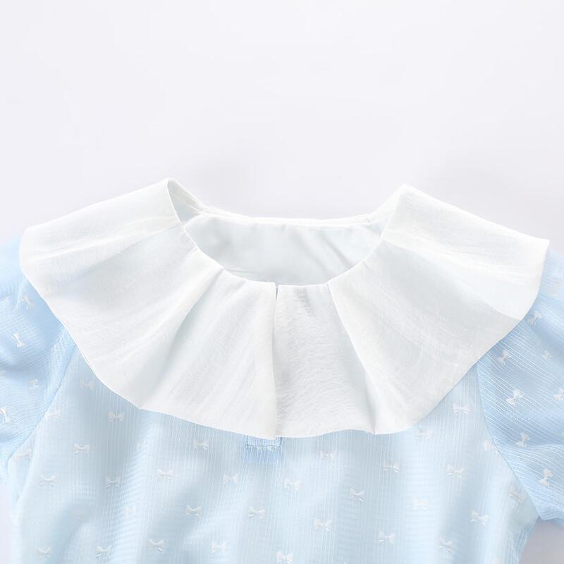 MonTAGUT Girls' Summer Academy Style Peter Pan Collar Long Dress