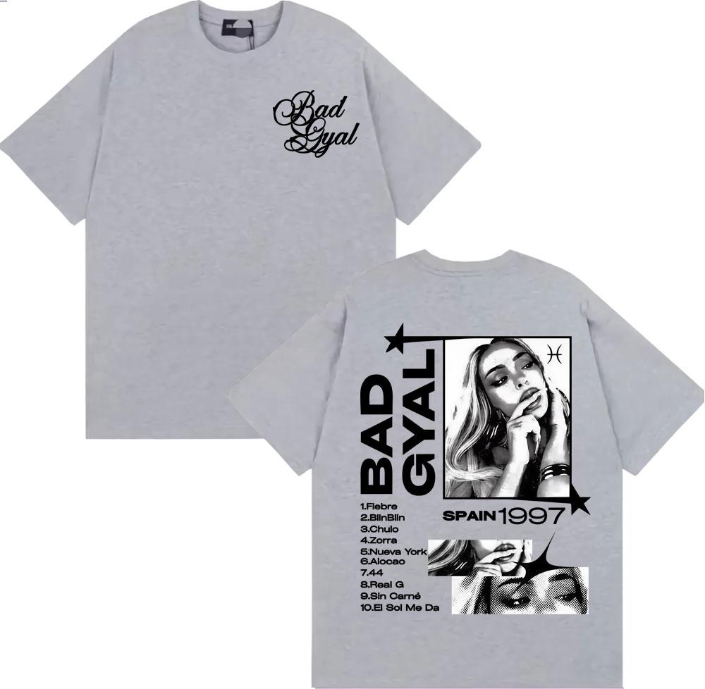 Singer Bad Gyal Album Tour 2025 Graphic T Shirts Unisex Women Harajuku Hip Hop Street Tshirt 100 Cotton Comfort Oversized T Shirt