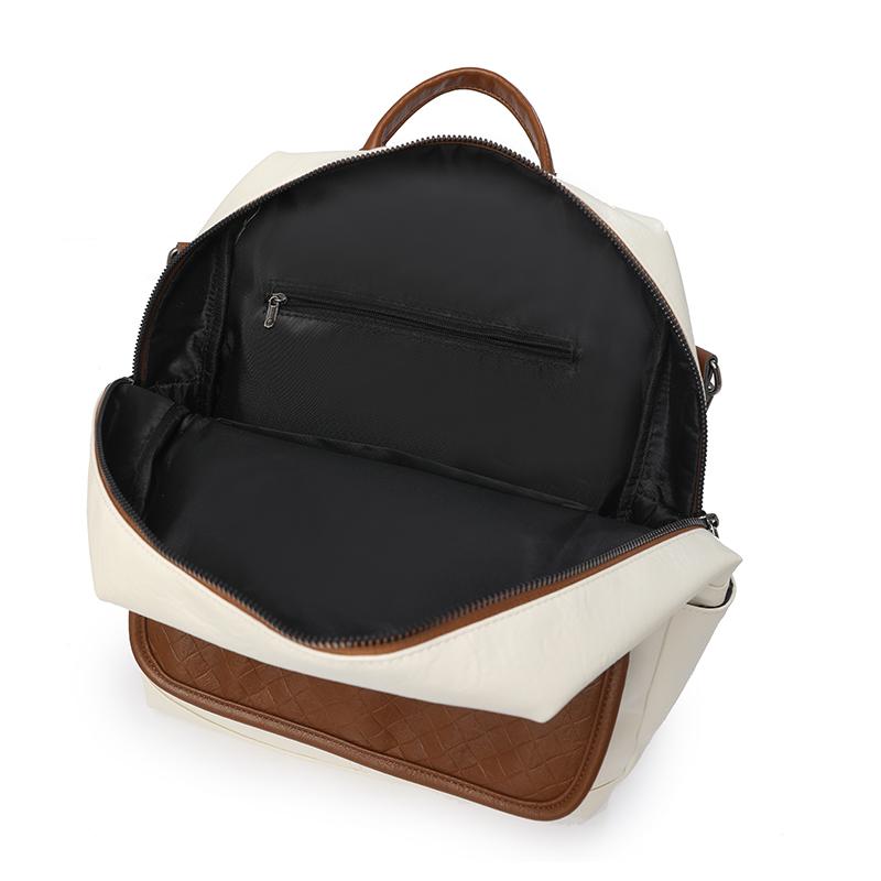 Commuter Backpack Large Capacity Women's Soft Leather Backpack