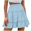 Women’s High Waist Tiered Mini Skirt with Elastic Waistband and Eyelet Embroidery Flared A-Line Design for Casual Wear