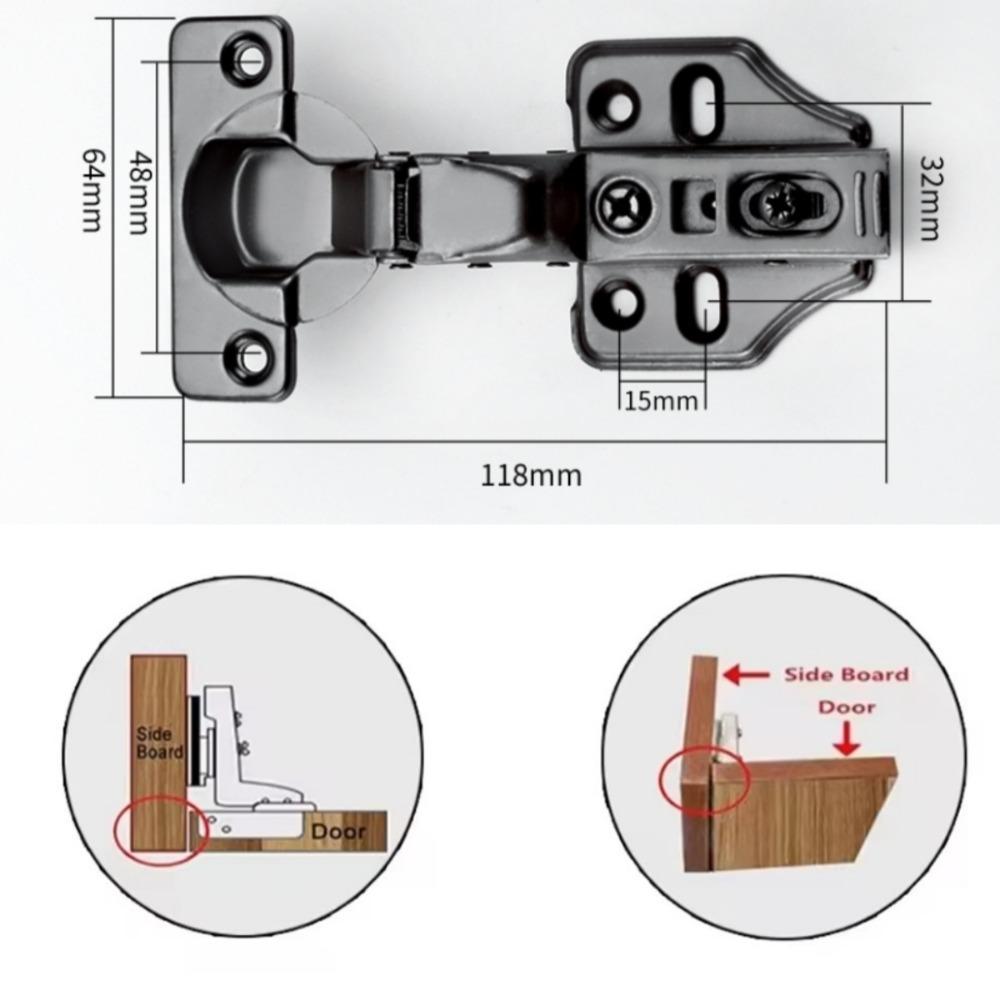 RVS Kastdeurscharnieren Soft Close Stil met Schroeven Verborgen Scharnieren Meubels Kledingkastdeur