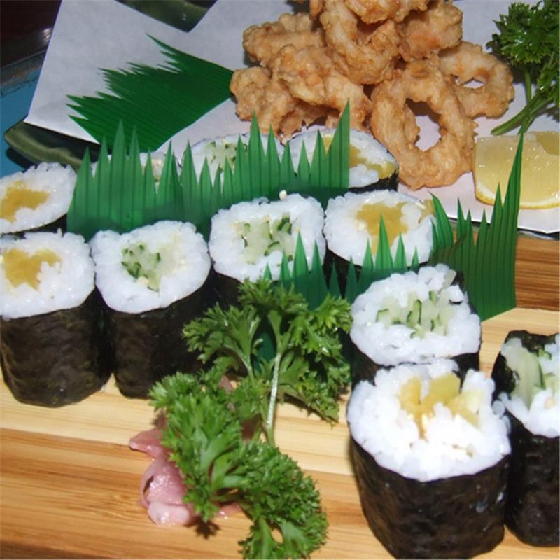 200/1000Pcs Green Leaf Japanese Food Sushi Decoration Leaves Sushi Grass Creative Plastic Leaf Sushi Sashimi Decor Tools