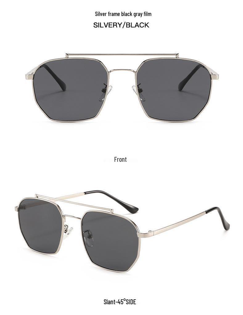 2026 Double Bridge Fashion Aviator Sunglasses - Men’s Street Style Sun Protection