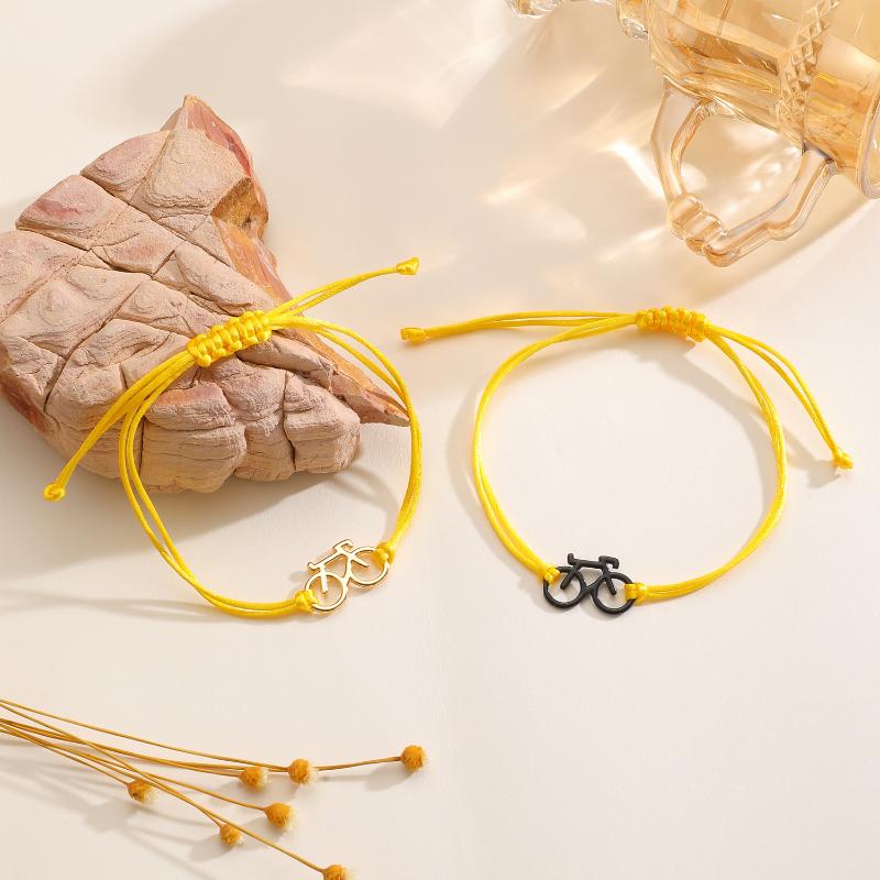 1Pcs Trendy Sports Cycling Periphery Pendant Bracelet Bicycle Hand Woven Rope Bracelet Pink Bicycle Jewelry