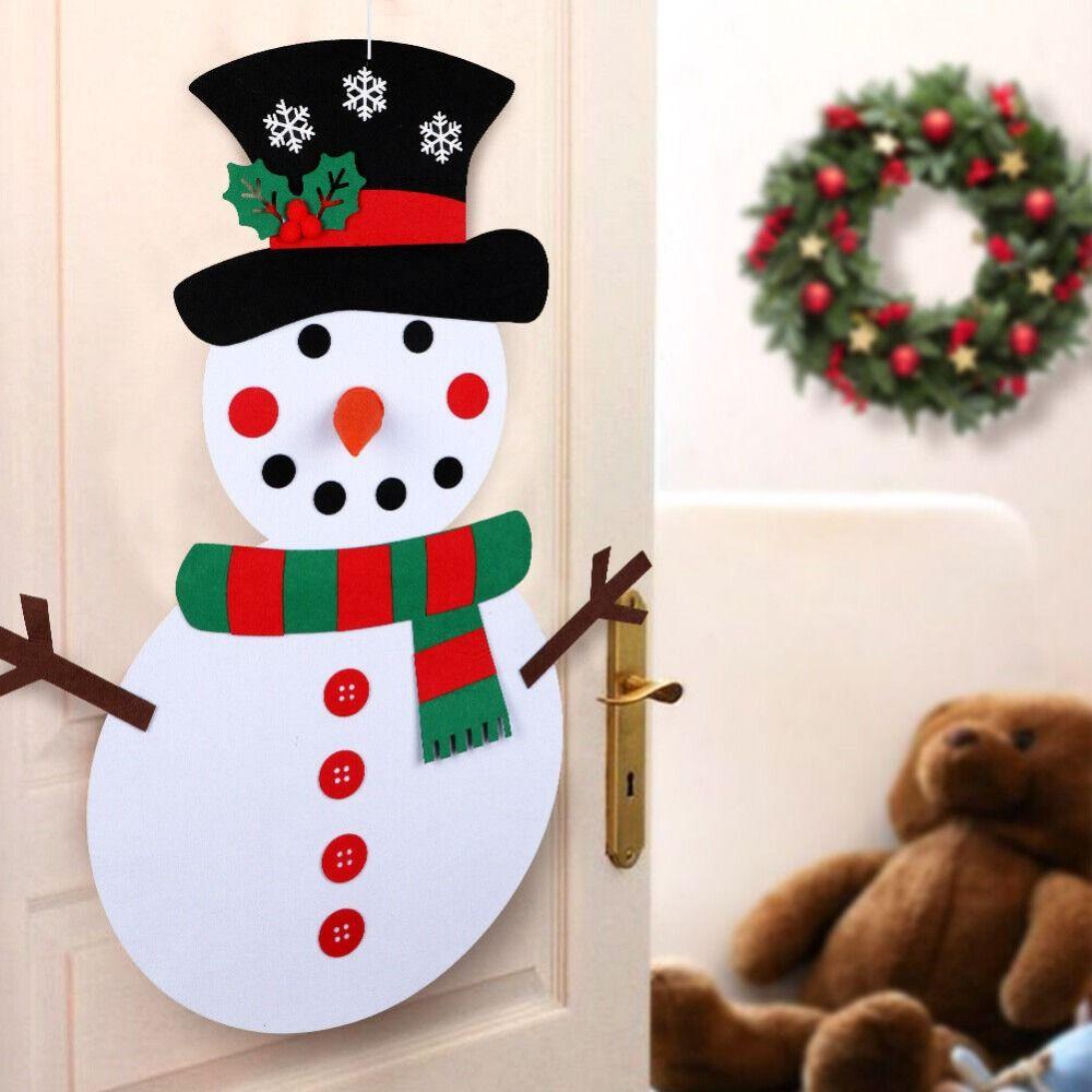 

Cartoon Christmas Snowman Pendant Easy to Hang Wall Hanging Snowman New Year s Eve червоний