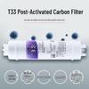 10-Inch Quick Connect Water Purifier Filter Cartridge, 1/2" & 3/4" T33 Post-Activated Carbon Core