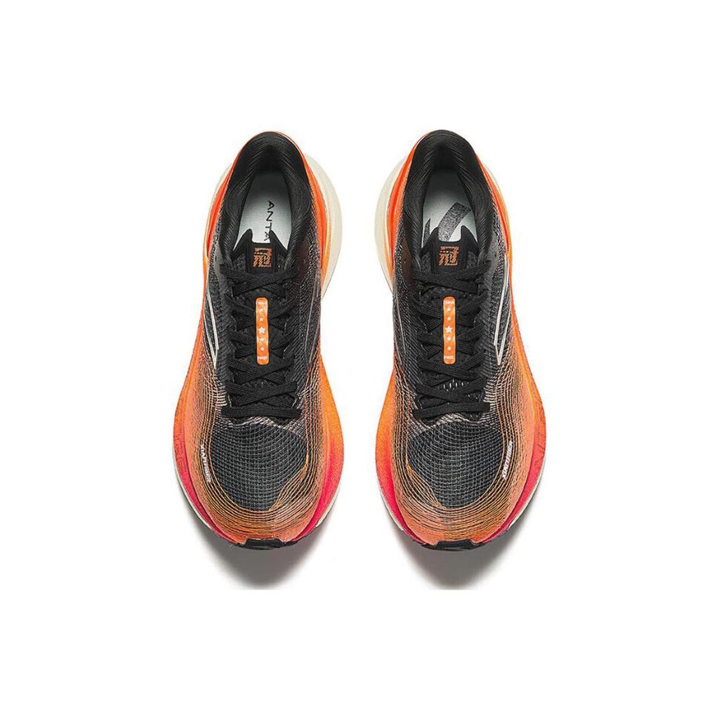 Anta Pro String Technology Shock Absorption Wear-Resistant Low-Top Running Shoes Men Sneaker Black Orange 112435563-5