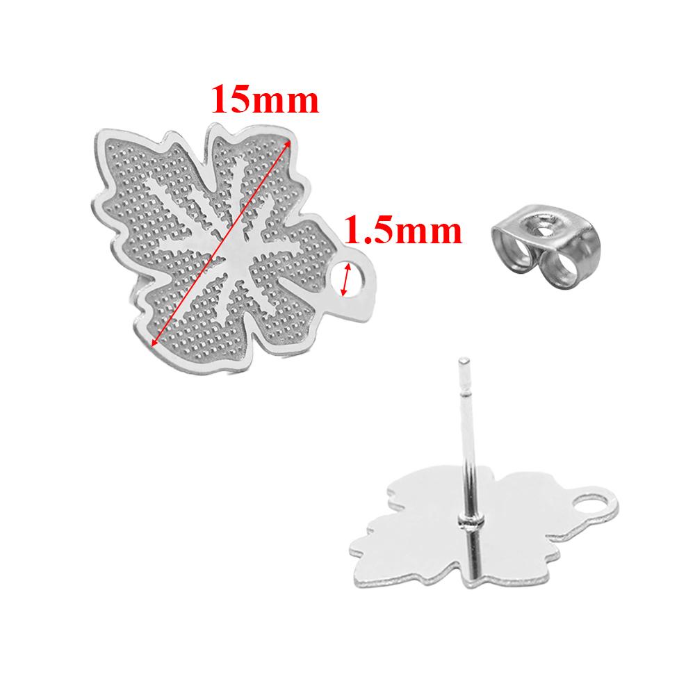 10pcs 304 Stainless Steel Hollow Flower Studs for DIY Drop Earrings Post Findings Jewelry Making Dangle Charms Connectors
