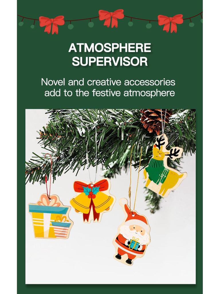 Original Christmas Gift Pendant: Santa Claus & Gingerbread Man Tree Ornaments with Gift Box