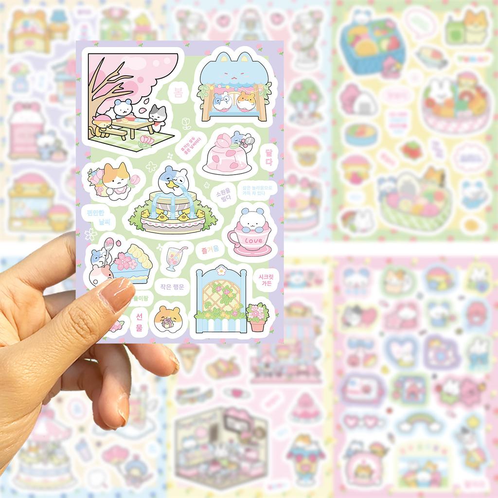 8 Cartoon Spring Travel Collage Hand-on DIY Guka Hand Account Mobile Phone Case Laptop Decoration Waterproof