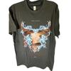 Cotton Heritage Rebel Forever Grafik T-Shirt Herren M Totenkopf Schlange Blitz T-Shirt