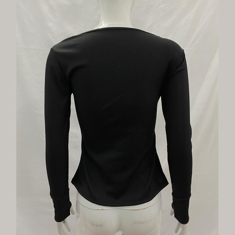 Y2K Herbst Gothic Spicy Girl Slim Fit Langarm T-Shirt mit Strassdruck Retro Top