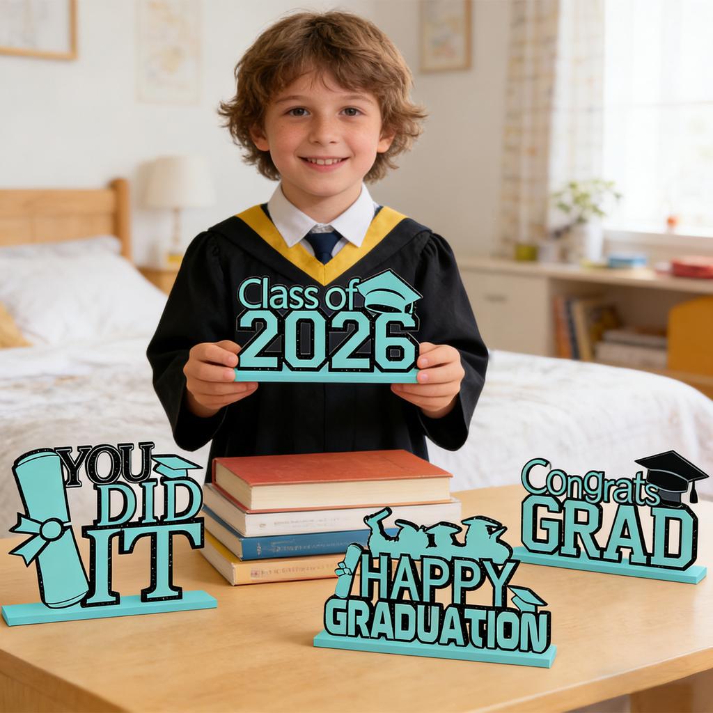 4-piece Graduation Decoration Set, Graduation Table Decoration, Multi-tiered Tray Decoration, Suitable For The 2026 Graduation .