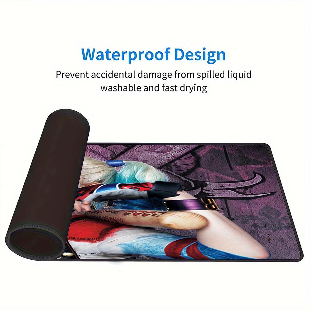 1pc Large Gaming Mouse Pad, UV Reactive Non-Slip Desk Mat, Washable PolyesterHarley QuinnComputer Pad with Vibrant Game Machine Print, Mouse