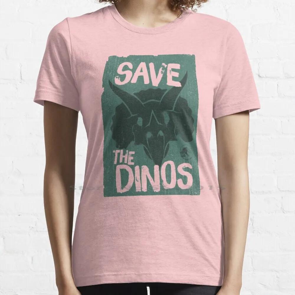 Worlldd Save The Dinos Distressed Poster T Shirt 100% Cotton Fifthsuntshirt 2020fifthsun Triceratops Save Dinos Distressed Short