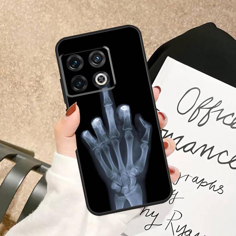 Skeleton Middle Finger Case For OnePlus 15 R 12 12R 13T 13 13R 11 10 Pro 10T 8T Nord 5 CE 2 3 4 Lite N20 N30 Cover