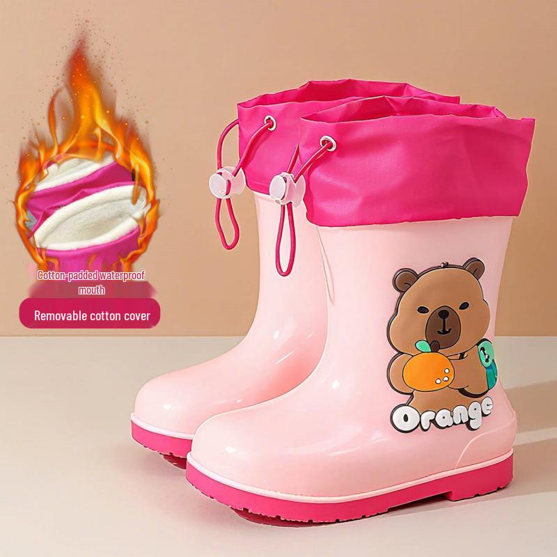 Capybara Kinder Gummistiefel, rutschfest, warm, mit weichen Sohlen