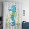 Cute Cartoon Sea Horse Tulle Curtains For Living Room Decoration Modern Veil Chiffon Curtains Bedroom Sheer Voile
