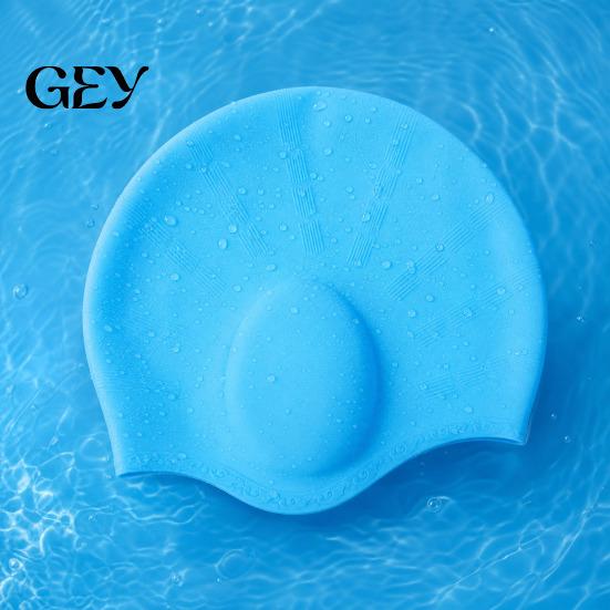 Short Hair Swim Cap Adults Silicone Swimming Cap, Waterproof Non-slip Elastic Pool Hat, Men Soft Women Ear Protection Bathing for Long