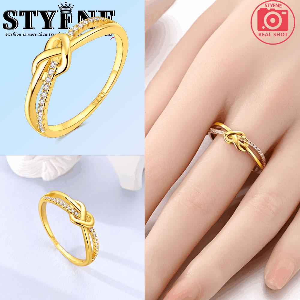 

Copper Metal Authentic Original Golden Sparkling Multilayer Zircon Ring Women s Anniversary Perfect Gift Engagement Rings Designed For Women High 6