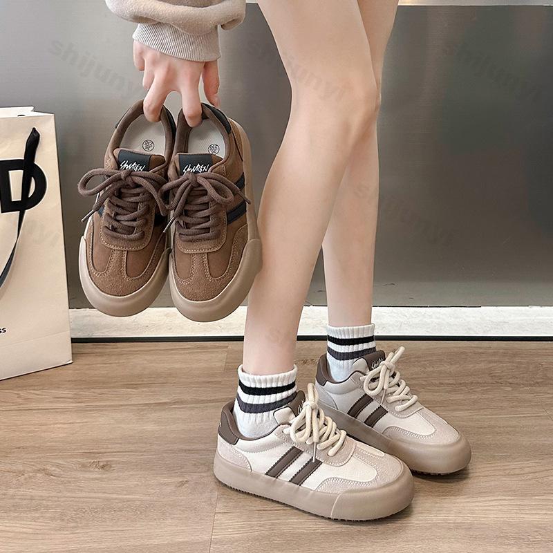 Autumn Women's Casual Sports Shoes 2026 Comfortable Anti Slip Outdoor Vulcanized Shoes Fashion Stripe Platform Zapatos Mujer