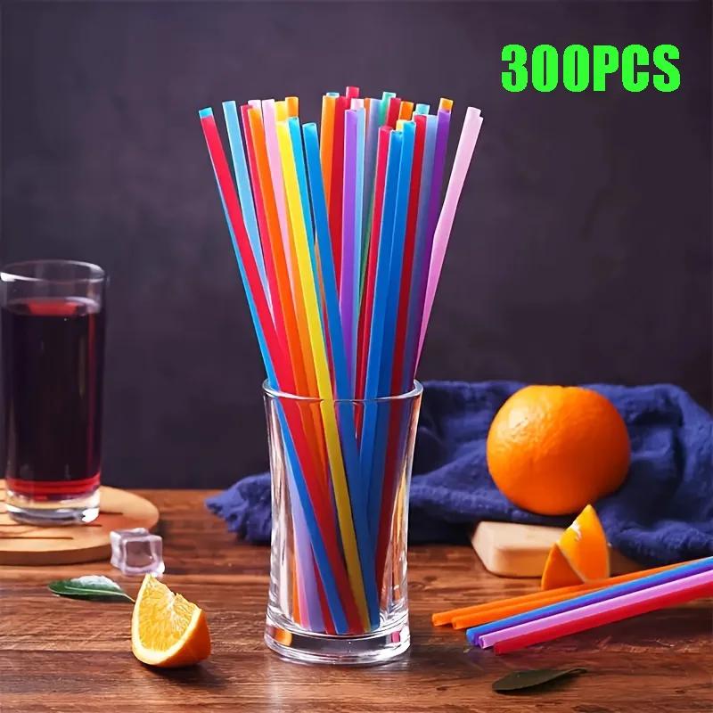 Disposable Plastic Curved Drinking Straws Reusable Child Straw for Drinks Colorful Drinking Tube Multi-time Straw Party Supplies