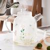 1800ml European Creative Transparent Heat-Resistant Glass Teapots Cold Water Pot Filter Flower Tea Pot Large Capacity Office Kettle