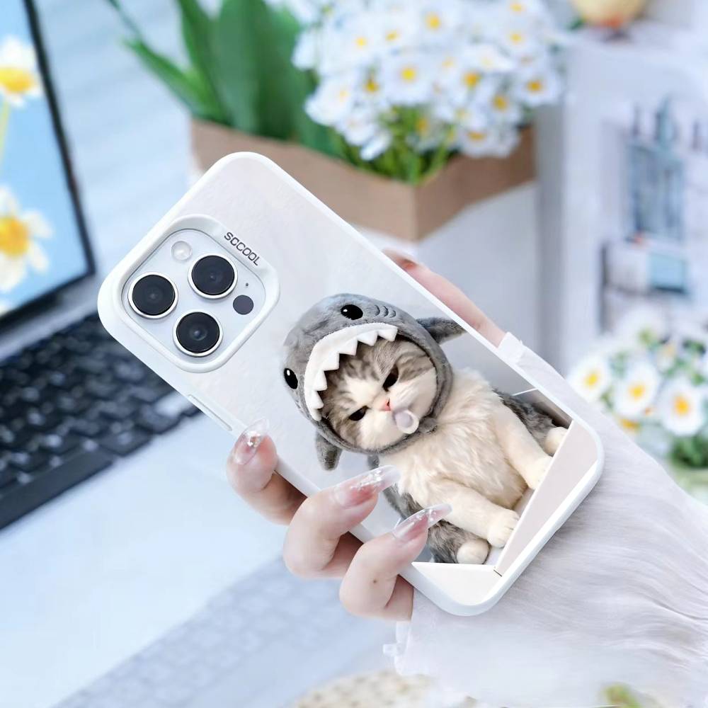 Funny Cute Cat  Phone Case For iPhone 16,15,14,13,12,17,Pro,MAX white Matte Shockproof Cover