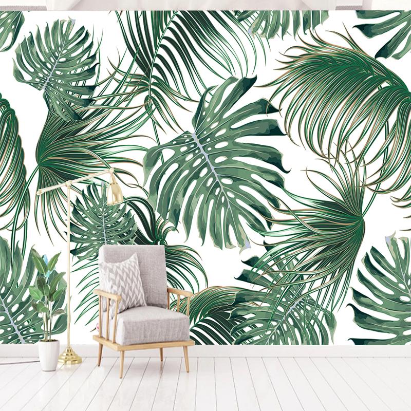 Photo Wallpaper 3D Green Plant Leaf Large Murals Living Room Sofa Bedroom Modern Wall Painting Home Decor Papel De Parede 3D