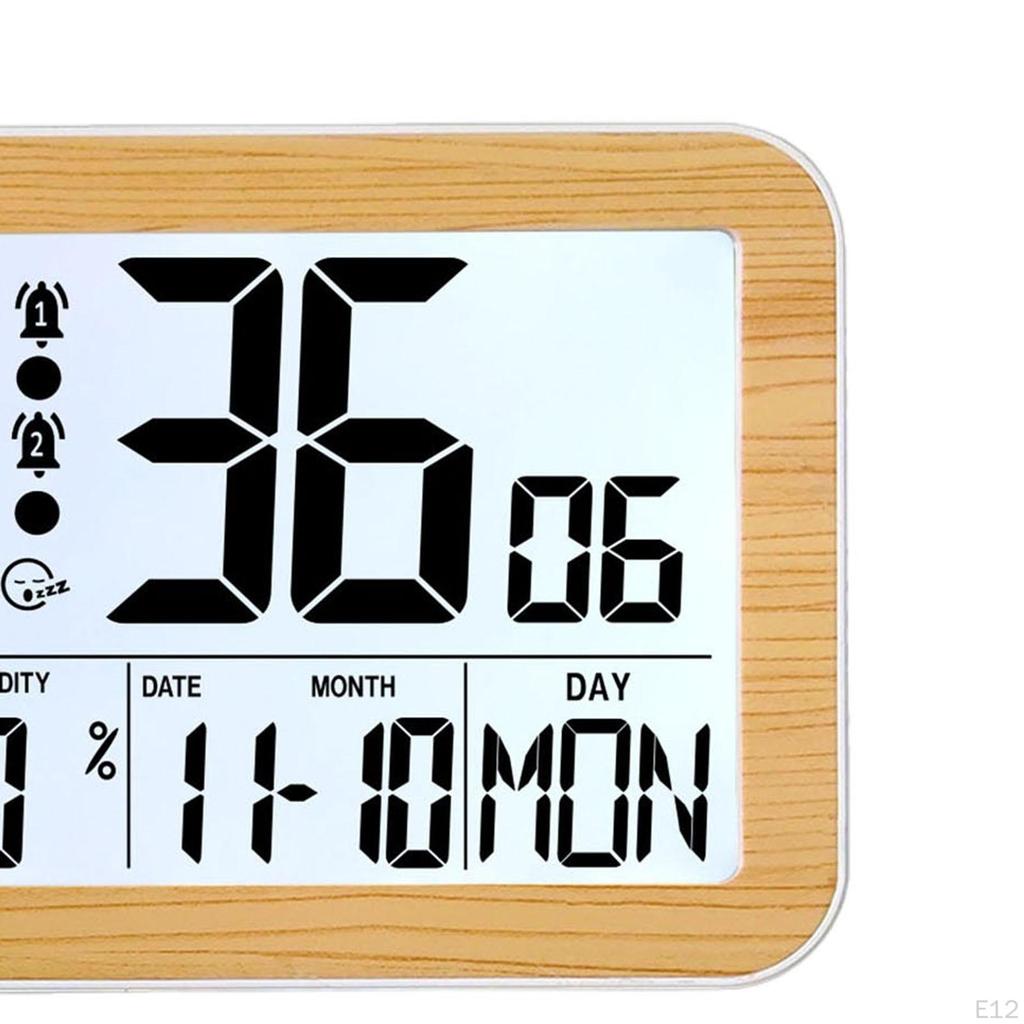 Digital Alarm Clock Bedside Table Timepiece Large Display Versatile Night Light Double Alarms Desk