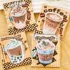 24Pcs Office School Supplies Cute Milk Tea Coffee Cute Heart Pocket Decoration Note Student Can Tear Off Message Notes