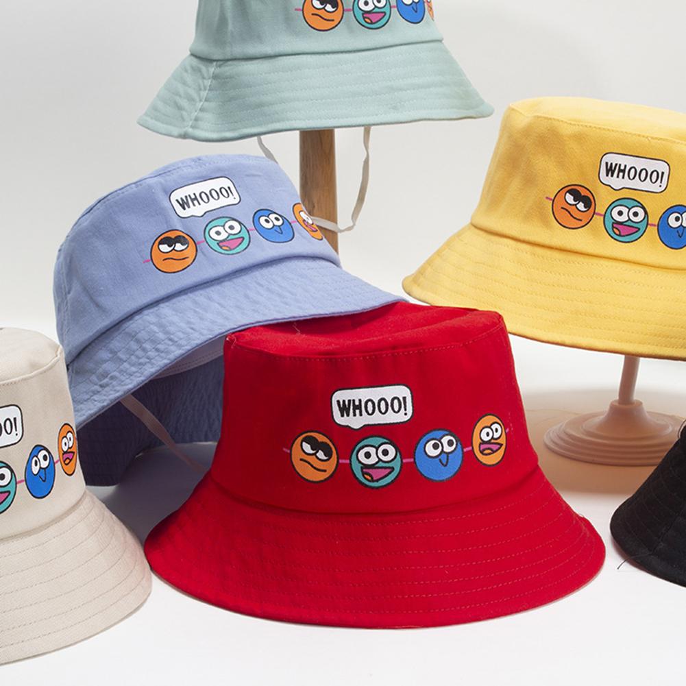 Sun Hat Cartoon Printing Sun Protection Toddler Bucket Hat Summer Fishing Cap For 2-5 Years Old Boys Girls