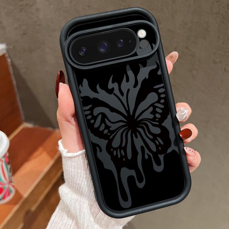 Flame Butterfly Print TPU Shockproof Case For Google Pixel 9 Pro XL 8 Pro 8A Soft Lens Protection Matte Phone Cover