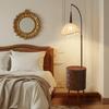 American Retro Floor Lamp with Storage Shelf