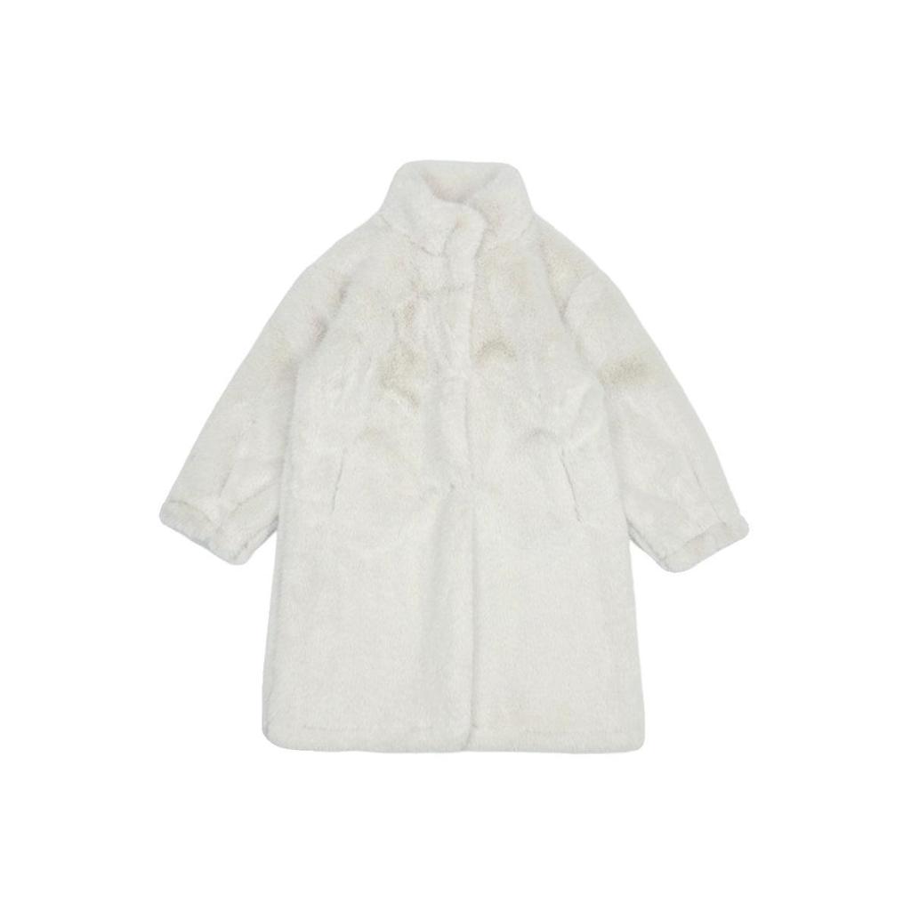 Girls' Long Faux Fur Winter Coat – Thick Plush Mink Velvet Lining