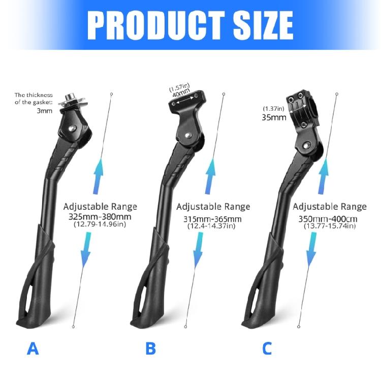 Aluminum Alloy Side Rear Parking Rack Road Bike Kickstand Nonslip Foot Brace Adjustable Side Rear Parking Rack